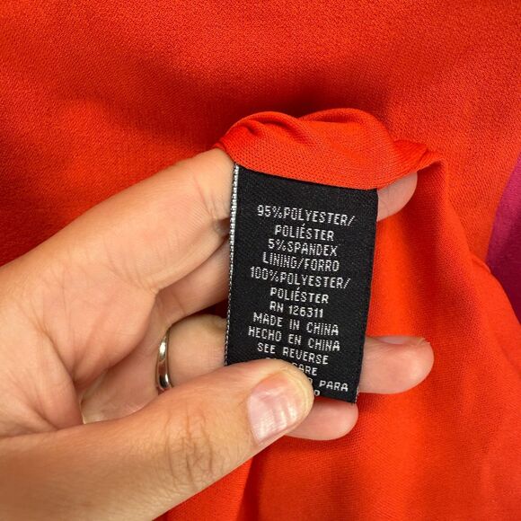 Ronni Nicole Dress Women 8 Red Sheath Midi Zipper Lined Sleeveless Crew Neck - Picture 4 of 7